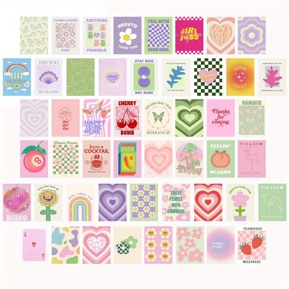 Danish Pastel Postcard Wall Collage Kit Aesthetic Pictures - Temu