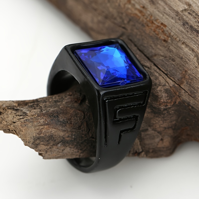 Vintage Stone Finger Rings for Men, Unique Design