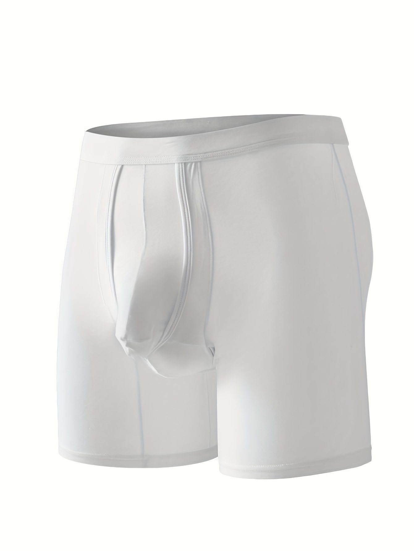 Men's Modal Plain Color Open Top Long Leg Boxer Briefs - Temu Canada