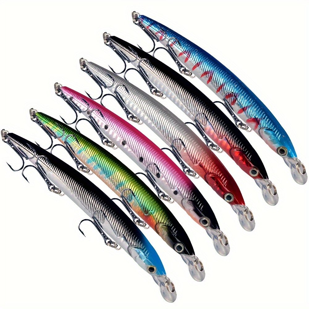 6pcs Deep Diving Minnow Fishing Lures - Long Casting Swimbait For