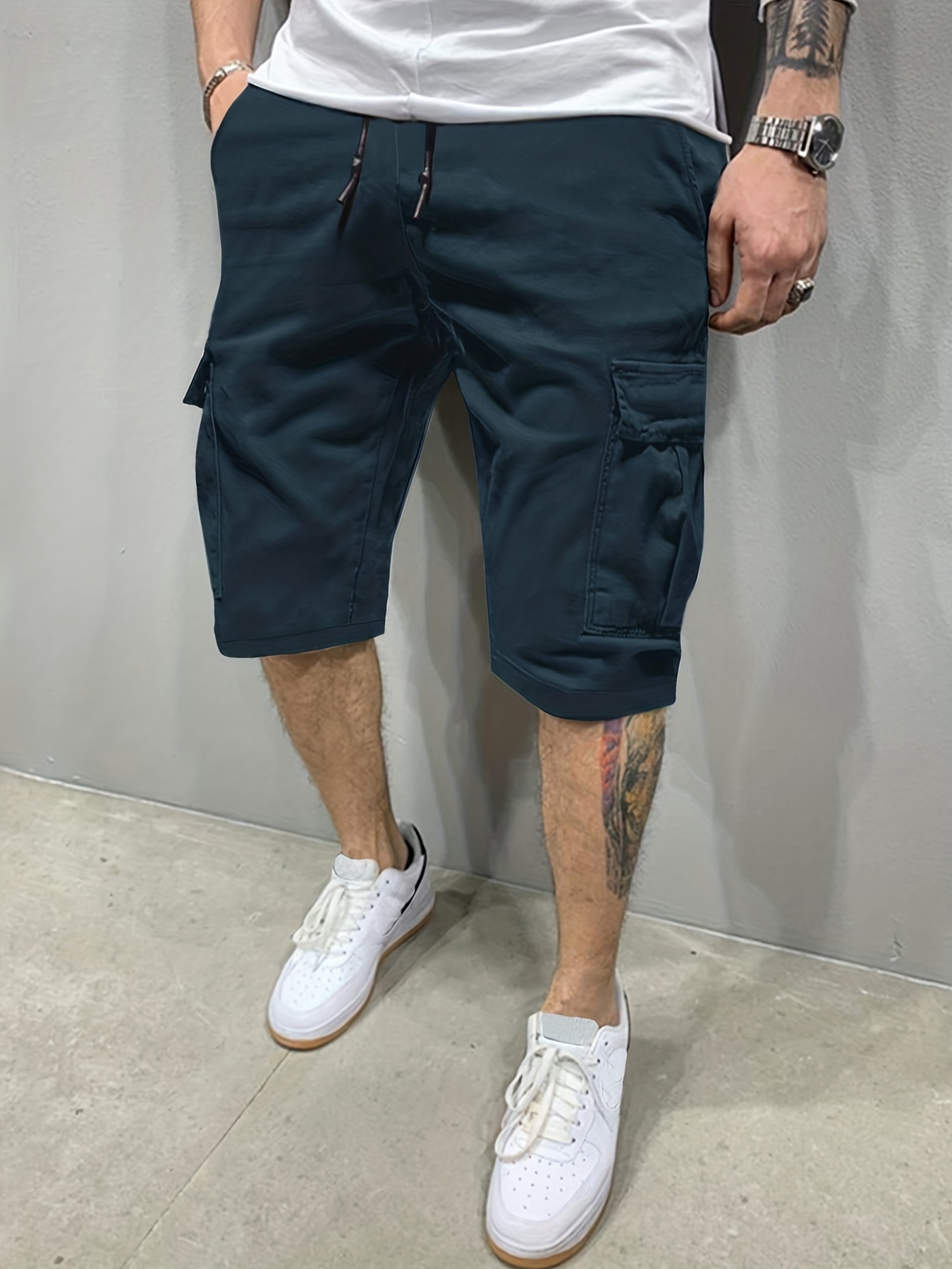 Classic Design Cargo Shorts Mens Casual Multi Pocket Waist Drawstring Cargo Shorts For Summer Outdoor Buy More, Save More Temu New Zealand