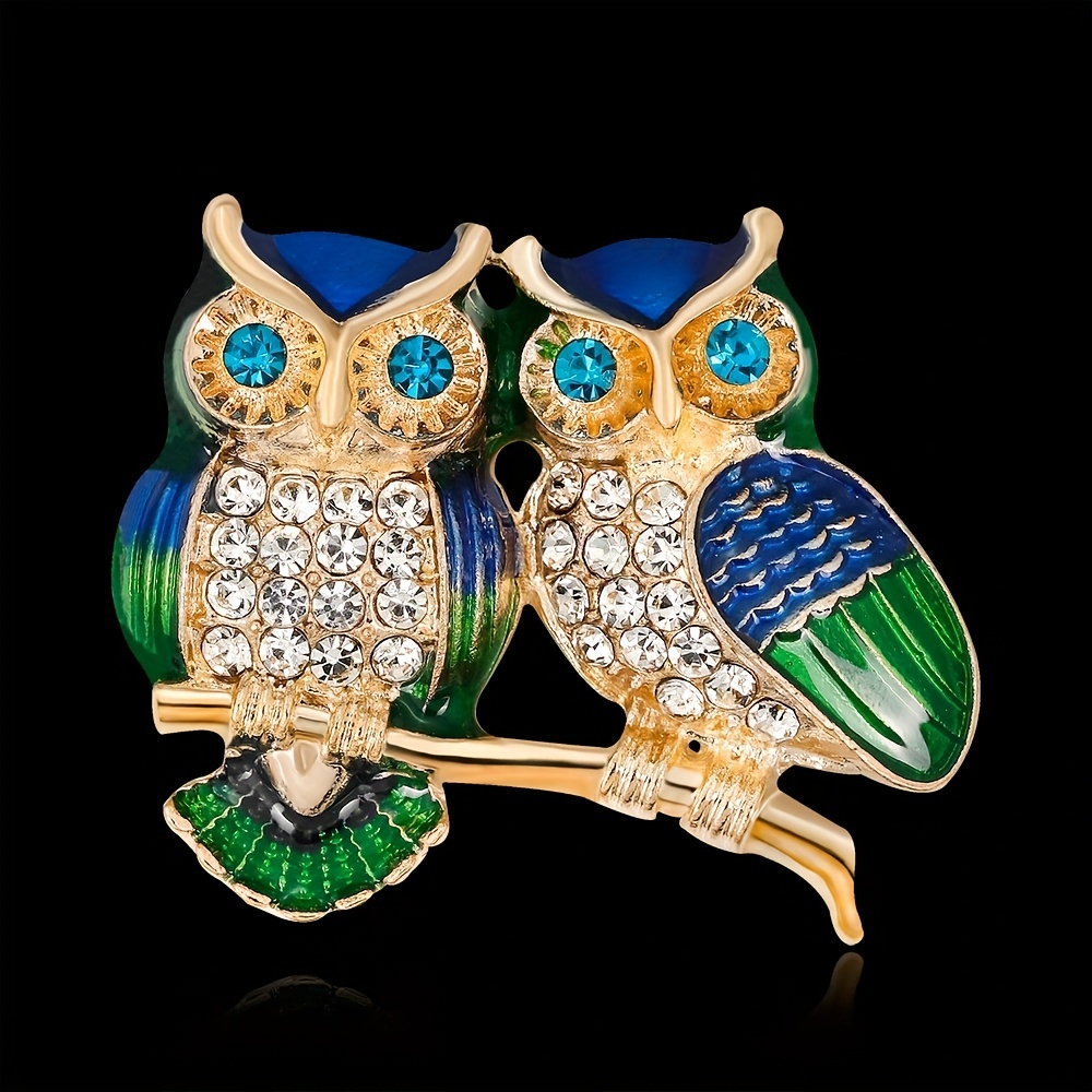 Elegant Vintage Rhinestone Owl Wings Brooch - Enamel Coat Accessory for  Women - Perfect Mother's Day Gift