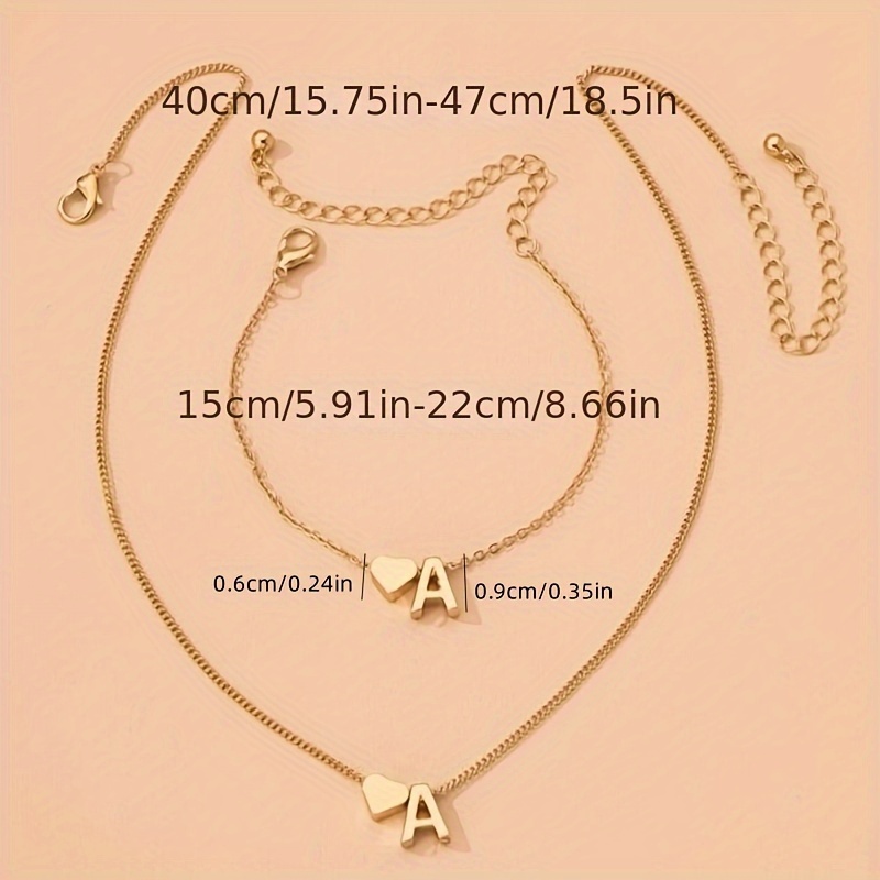 Liebe 26 Temu Kette - Elegant Germany Halskette Armband Buchstaben Anhänger