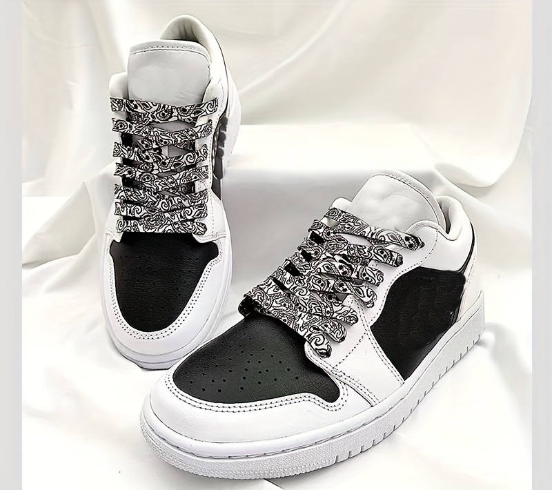 1 Pair Fashion Pattern Print Shoelace For Canvas Shoes Sneakers, Men & Women