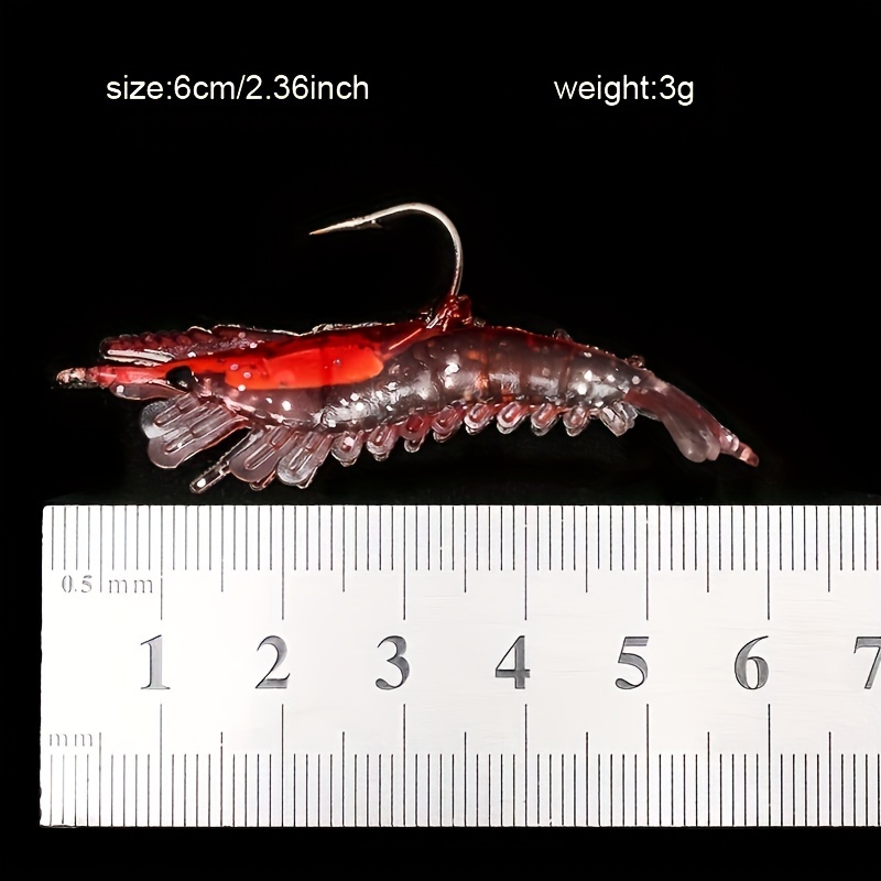 7pcs Night Glowing Shrimp Lures, Simulation Shrimp Lures For