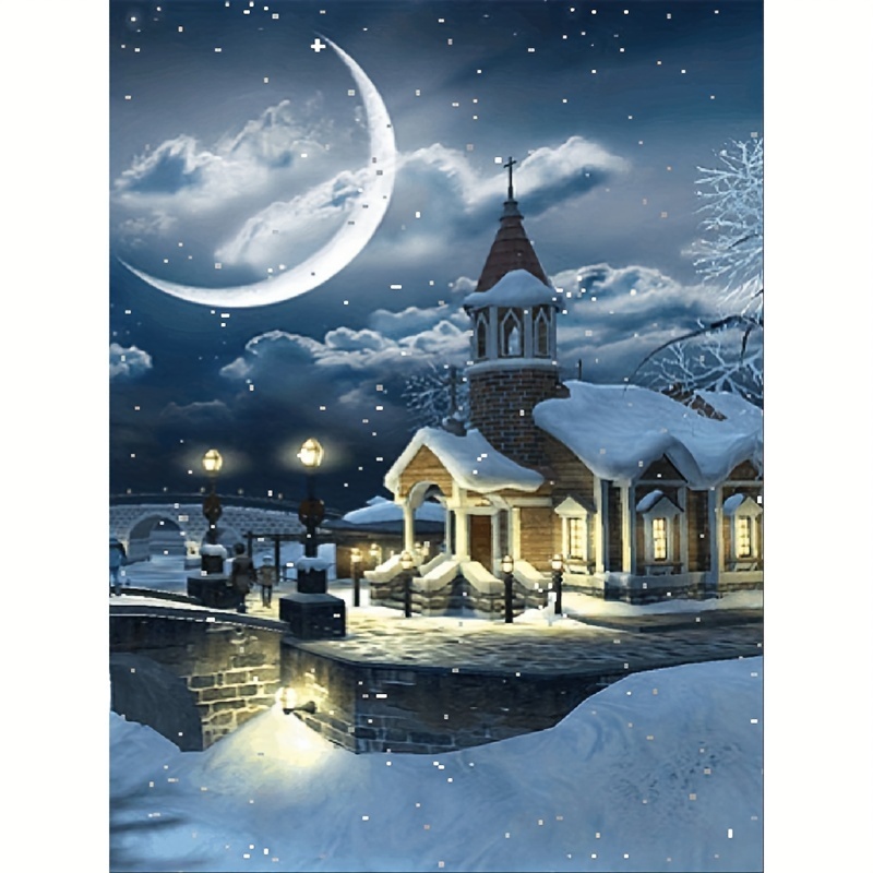 

Artificial Diamond Painting Kits For Adults - 5d Diamond Art Kits For Adults Beginners, Diy Starry Sky Snow Night Full Diamond Painting With Diamonds Gem Art For Adults Wall Decor