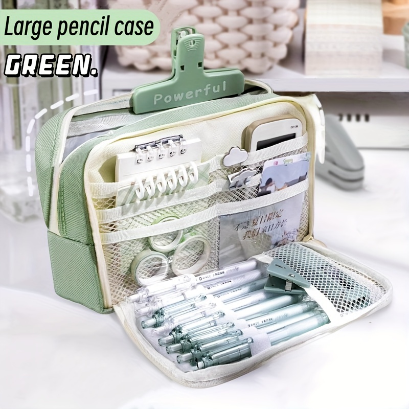 Dezsed Pencil Pouch School Supplies Pencil Case Student Pencil Bag Coin Bag  Cosmetic Bag Office Stationery Storage Bag Youth School Gray