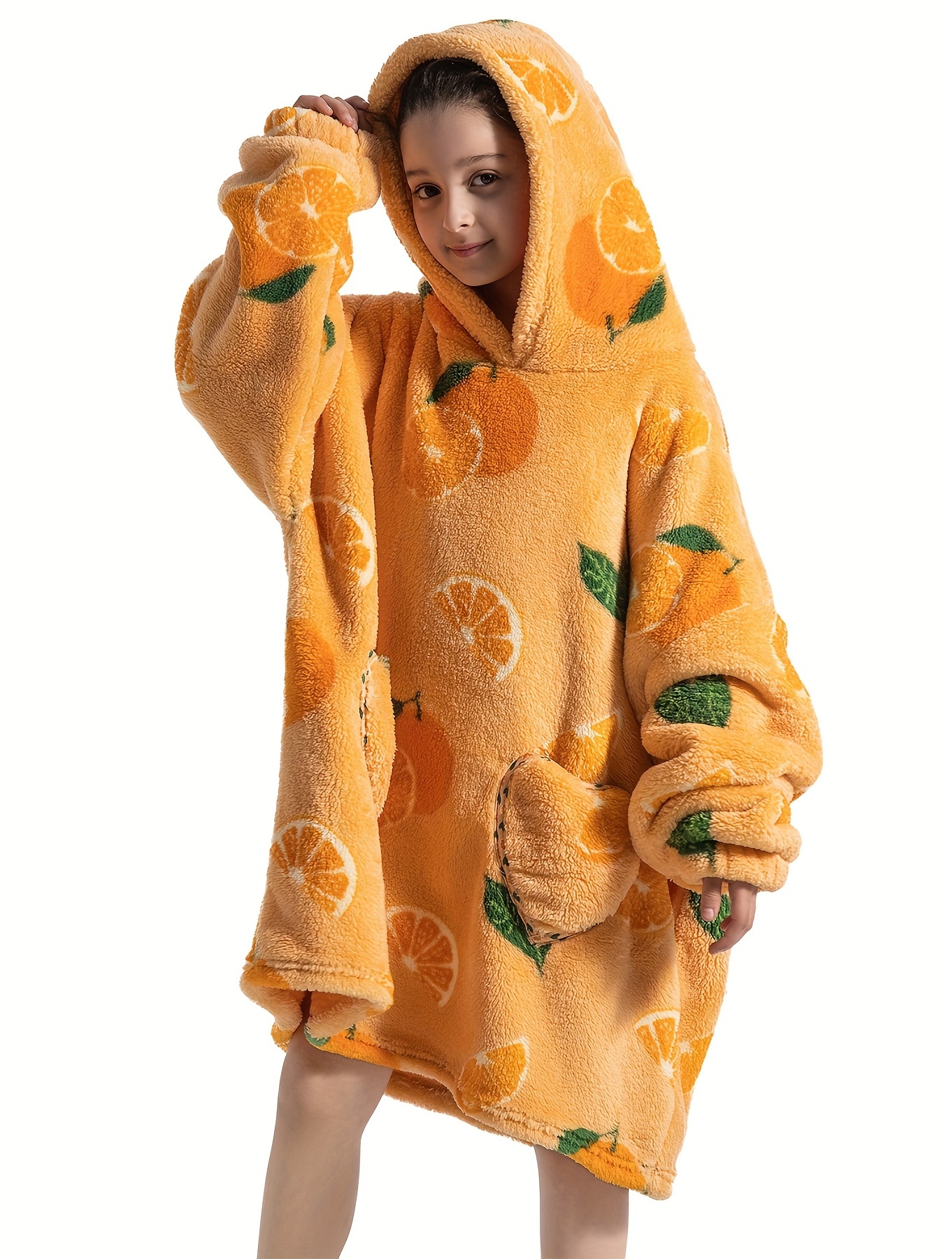 Warm Soft Blanket Wear Cozy Hoodie Sleepwear PJ Pajamas Robe Children Adult  Gift