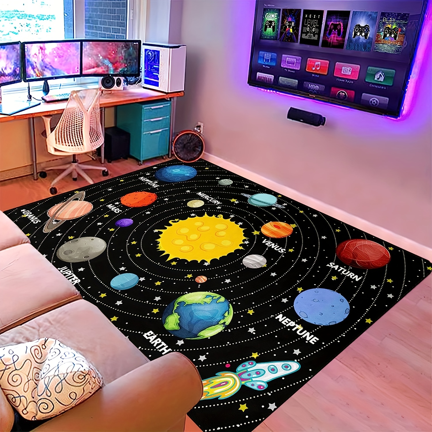 Saturn Planet Mini Rug