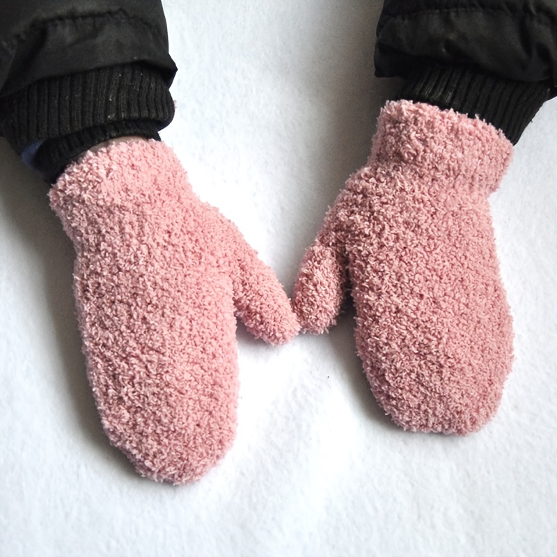 Cozy Thermal Plush Baby Mittens Winter Windproof Gloves