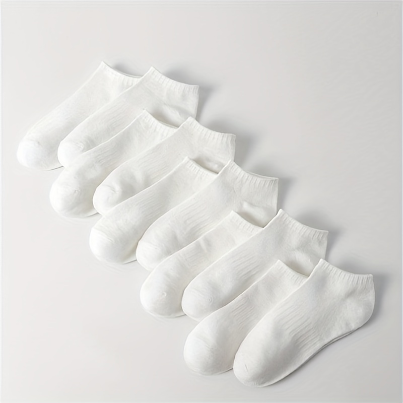10 Pairs Comfy Solid Ankle Socks Women's Stockings & Hosiery