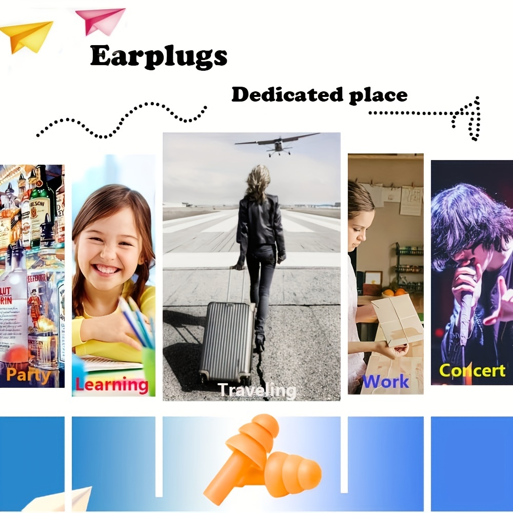 Soft Ear Plugs for Sleeping Noise Cancelling. Ear Plugs for Swimming,  Concerts, Travel, Work, Snoring & Concentration. Reusable Silicone Earplugs  with