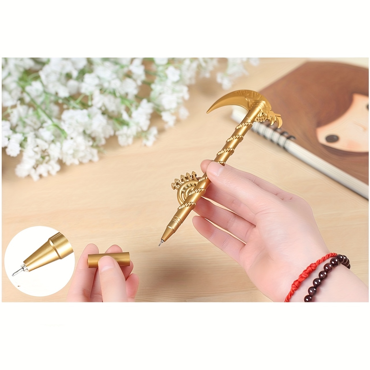 3pcs Creative Sword Neutral Pen Long Sword Tassel Black Core Weapon Water  Pen Student Stationery