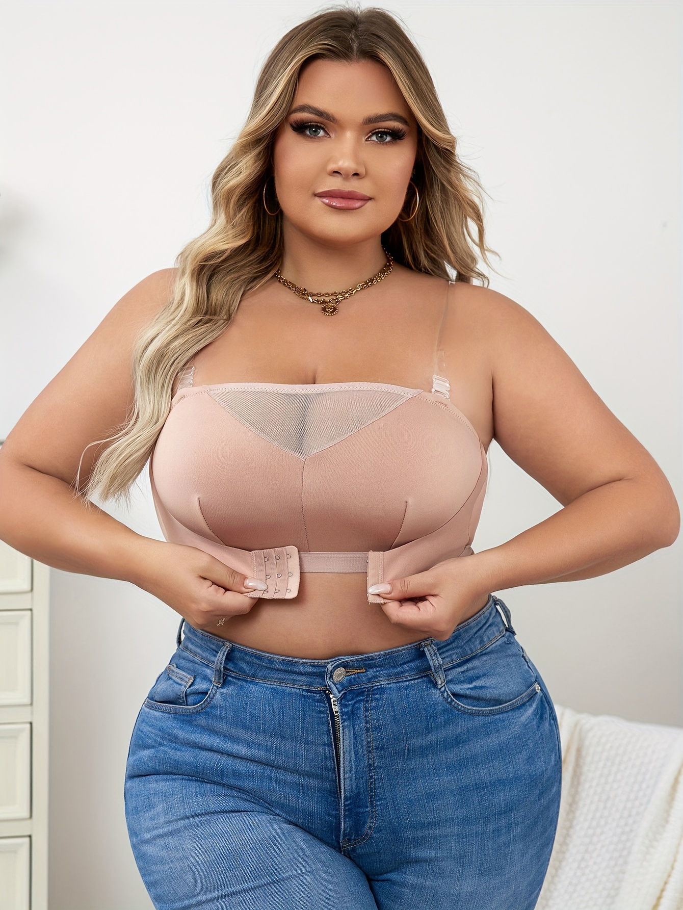 Women's Elegant Bra Plus Size Seamless Solid Closure - Temu