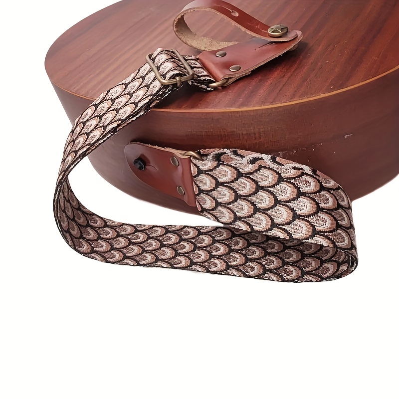 Pu Faux Leather Plaid Guitar Strap Is Suitable For Steel String Acoustic  Guitar Instrument Accessories - Temu