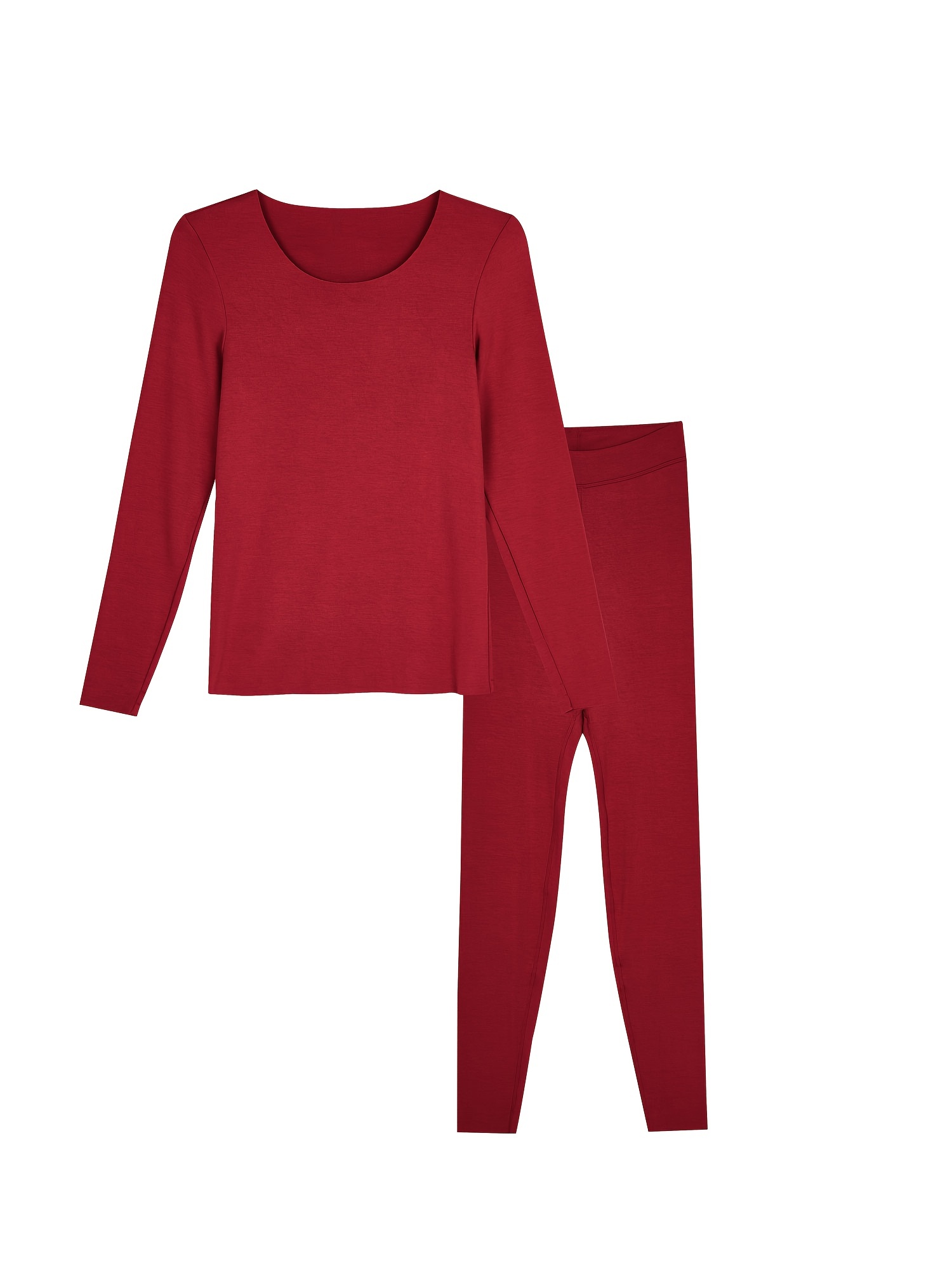 Kid's Thermal Underwear Solid Color Long Sleeve Top Pants - Temu Austria