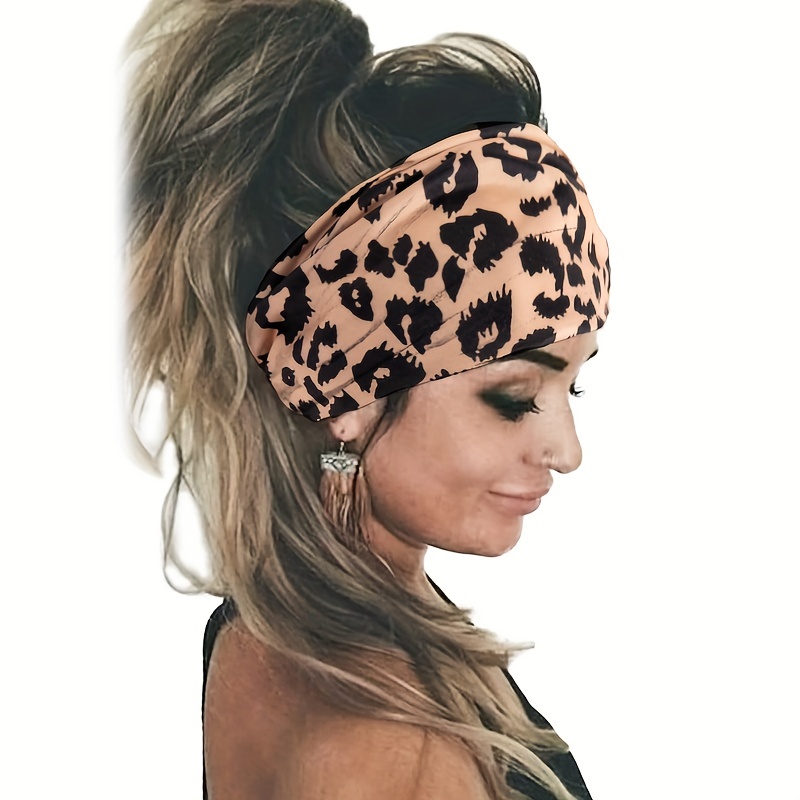 Y2K Leopard Prints Knotted Headband Colorful Sports Sweatband