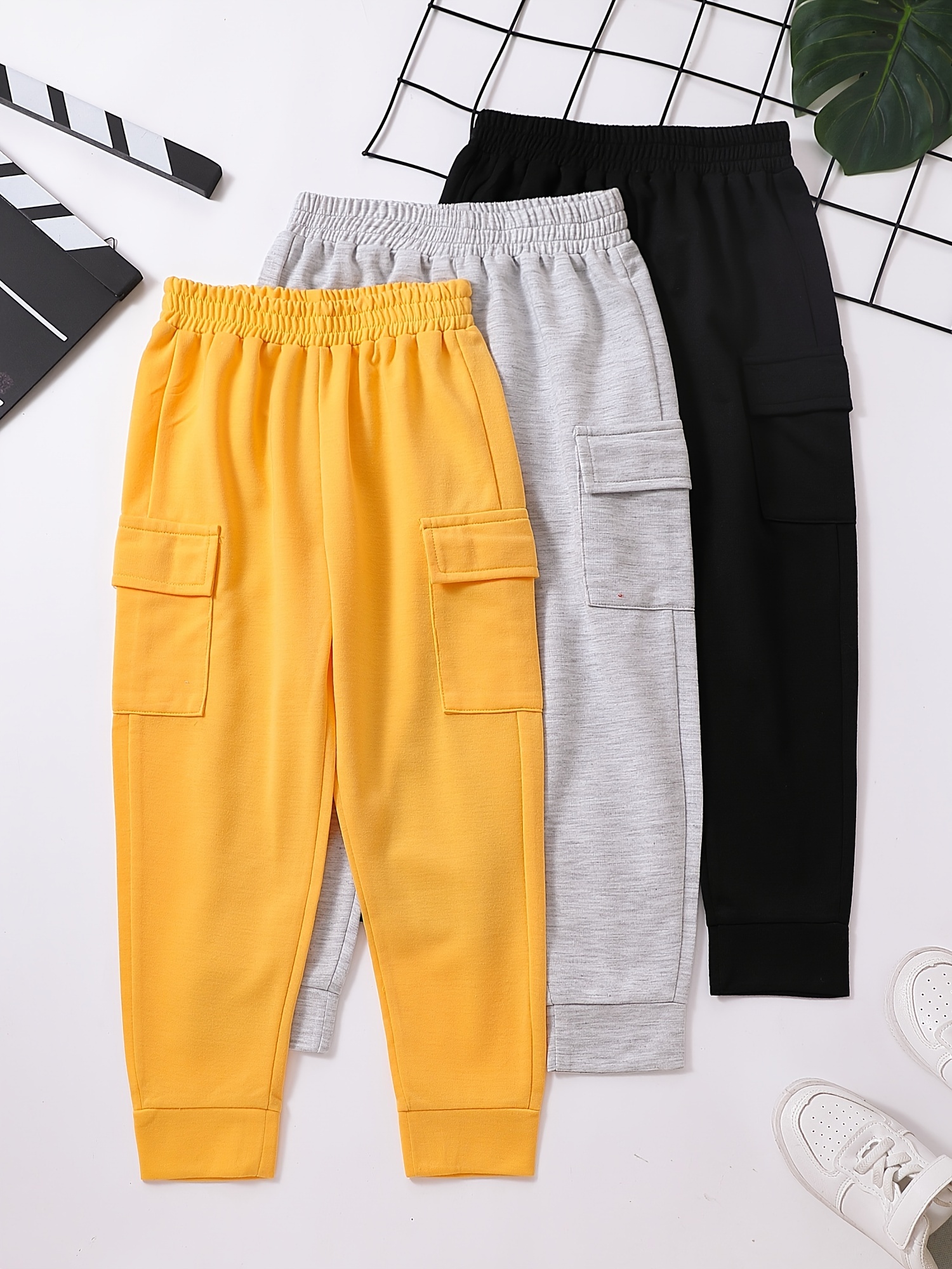 Teen Girls Functional Pocket Distressed Loose Casual Cargo Pants, Kids  Bottoms For Spring Summer Fall, Girl's Clothes