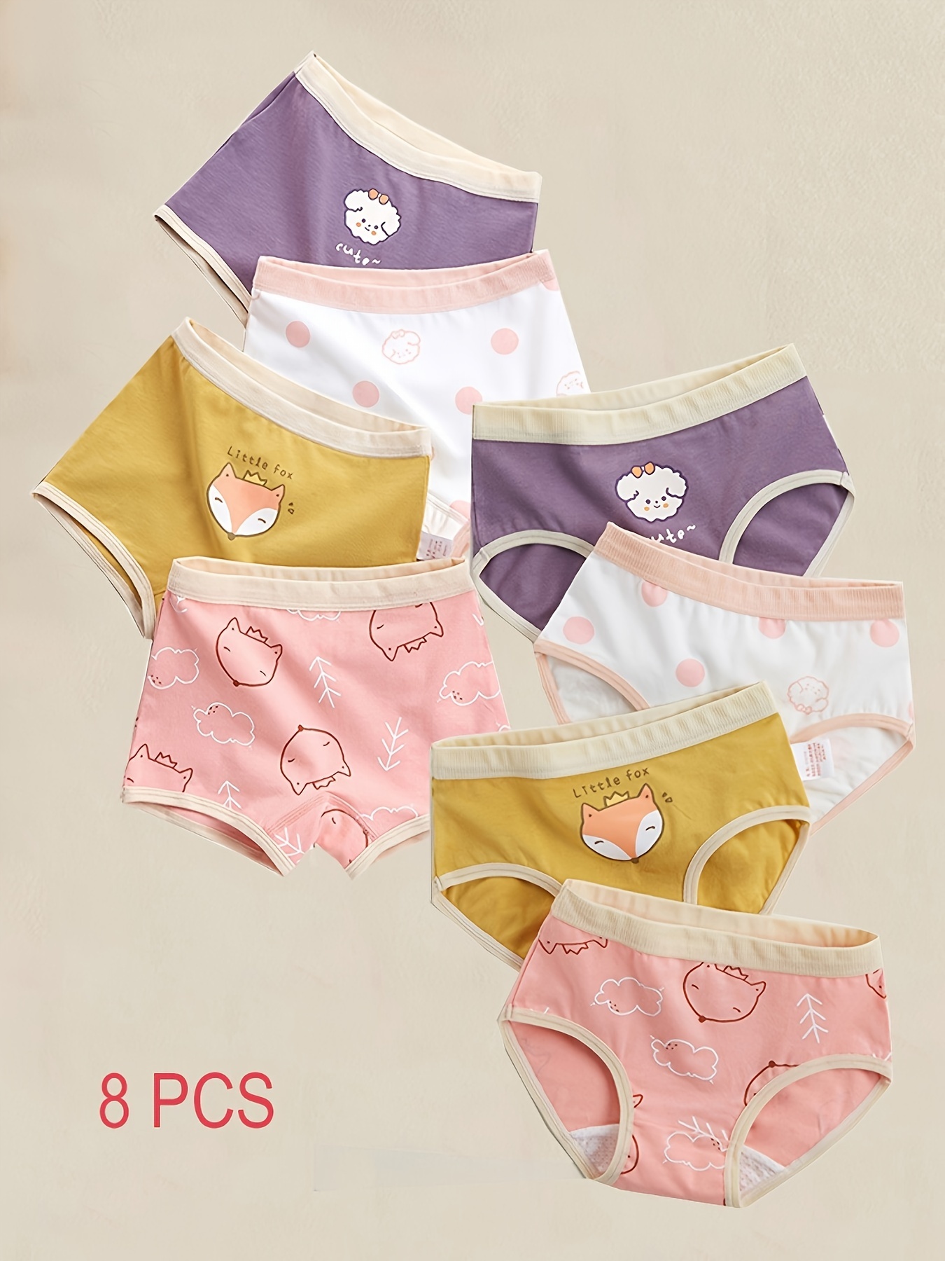Girl's Color Clash Briefs Sporty Style Comfy Panties Kid's - Temu