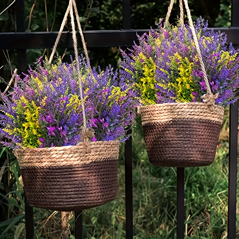 12 Pacchetti Fiori Lavanda Artificiali, Fiori Plastica Falsi Resistenti  Raggi Uv Esterni, Arbusti Plastica Finta Decorazione Finestre Interne  Esterne Giardino Domestico, Sconti