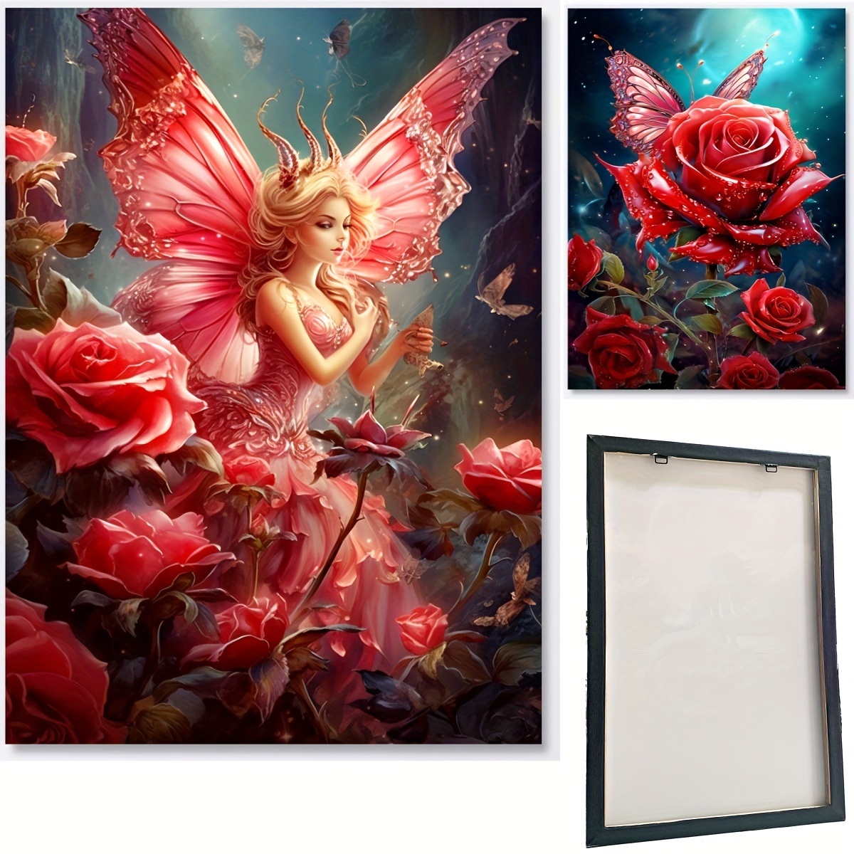 4-Pack 5D Diamond Art Kit For Adults, Cartoon Fairy Wall Hanging Full  Diamond Art Kit For Home Decor