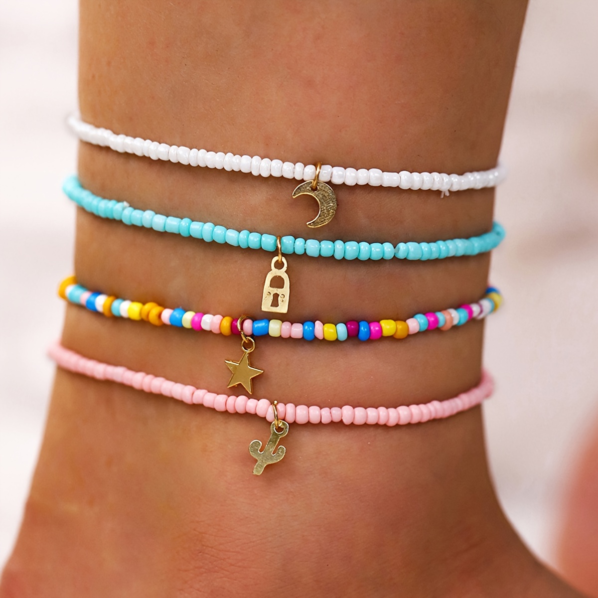 Boho Style Multicolor Bracelets Women Girls Ankle Bracelets - Temu