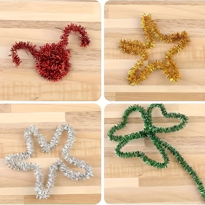 EXCEART 1 Set Twist Bar Set Christmas Chenille Stems Pipe Chenille Wires  Christmas Pom Poms for Crafts Chenille Stems Craft Supplies Nativity Crafts