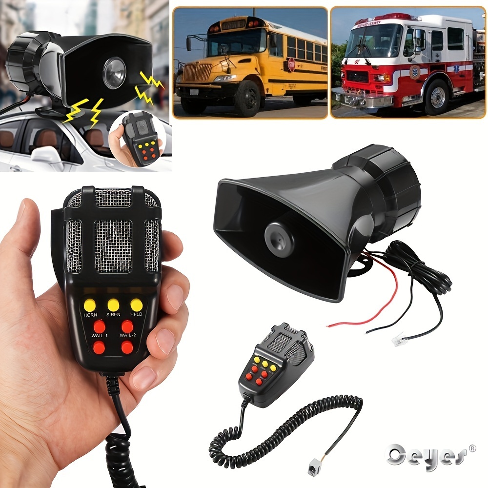 Voiture Megaphone 5 Tone Alarm Horn 12v 110db Haut-parleur Pompier  Ambulance Sonnerie Police Sirène