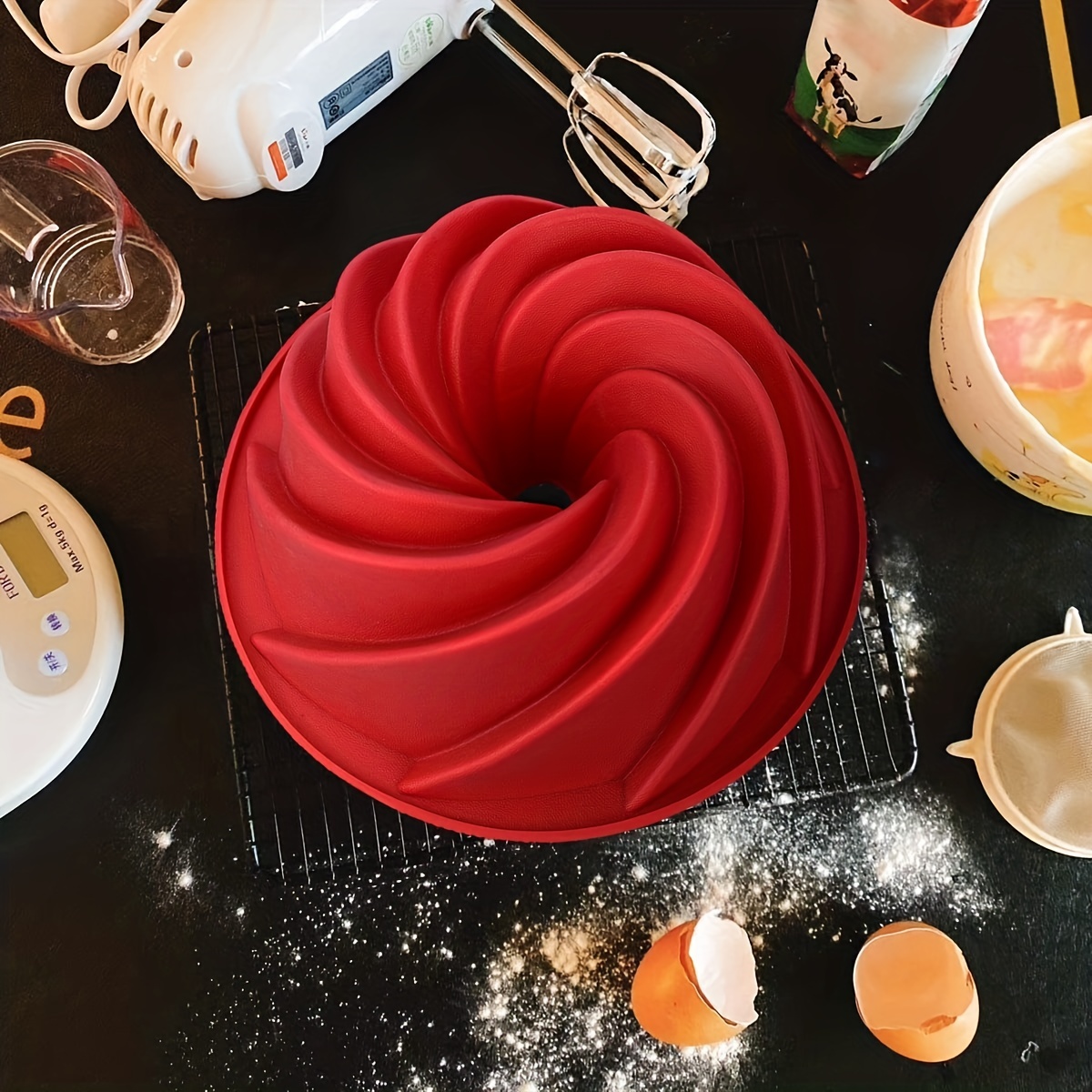 Silicone Cake Pan With Spiral Design, Food Grade Non-stick Silicone