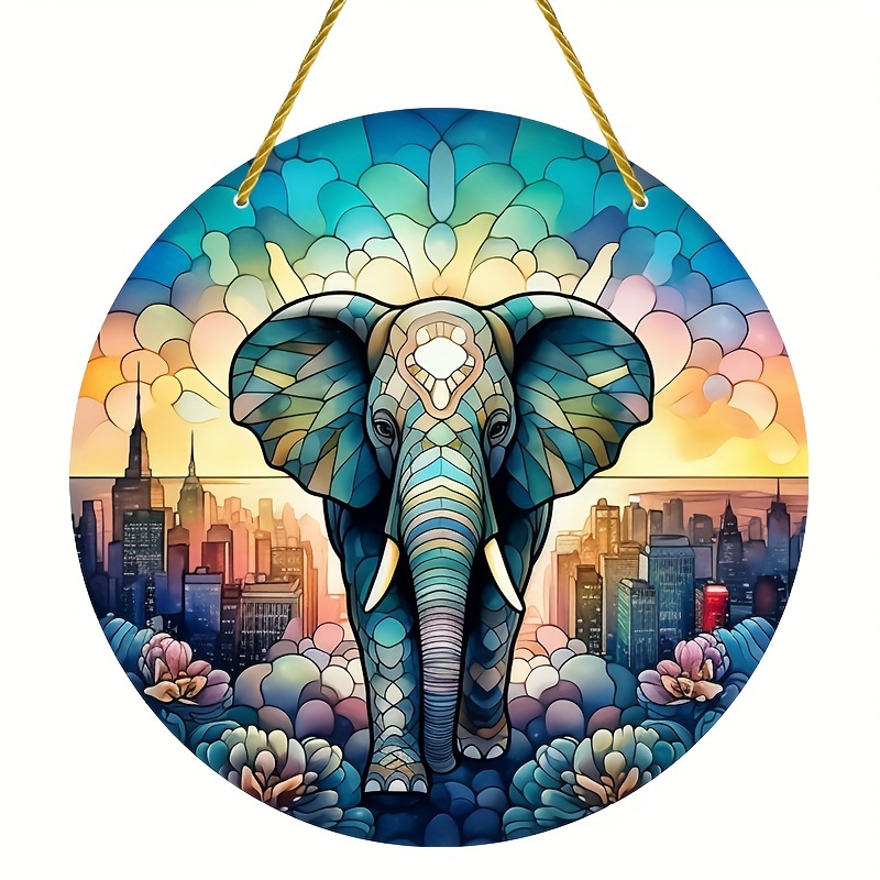 1pc 3d Elefante Suncatcher Colorato Finestre Ornamento - Temu Italy