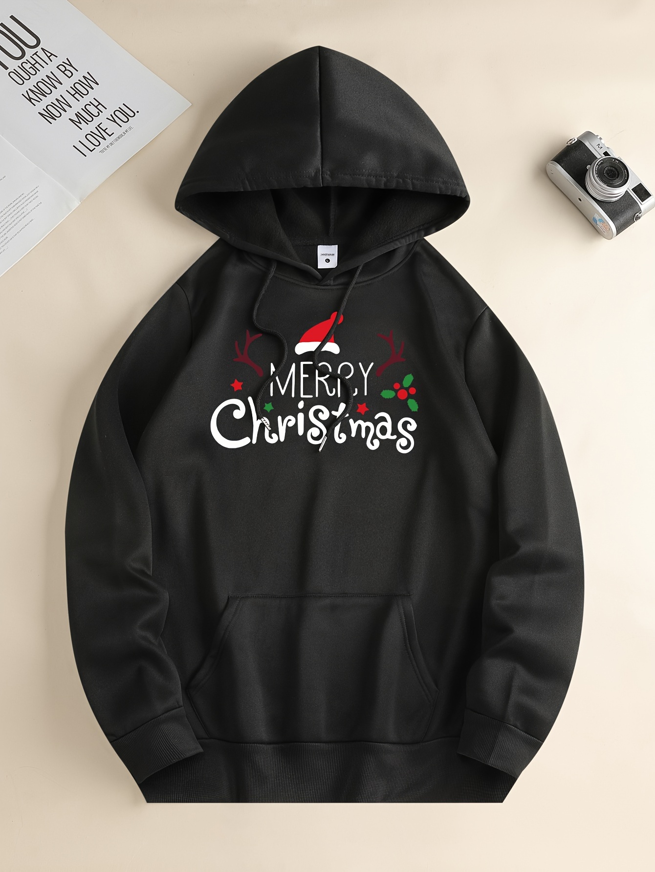 Men's christmas graphic printed hoodies hooded long sleeve sweatshirts  autumn outdoor casual tee shirts party