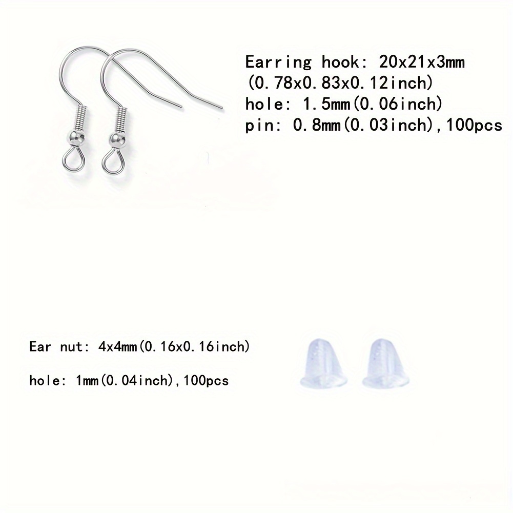 Stainless Steel Coil 304 Ball Earring Hooks Ear Fish Wire - Temu