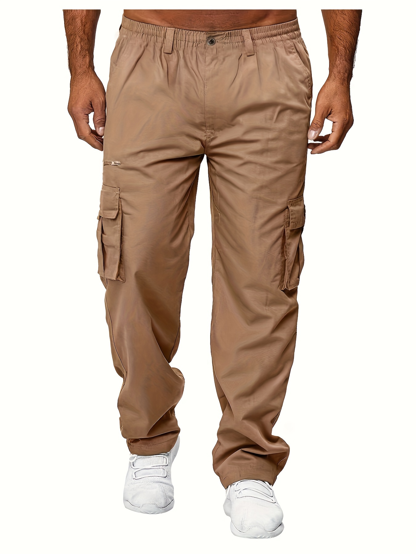 Plus Size Men's Relaxed Fit Cargo Trousers Pockets Oversized - Temu Canada