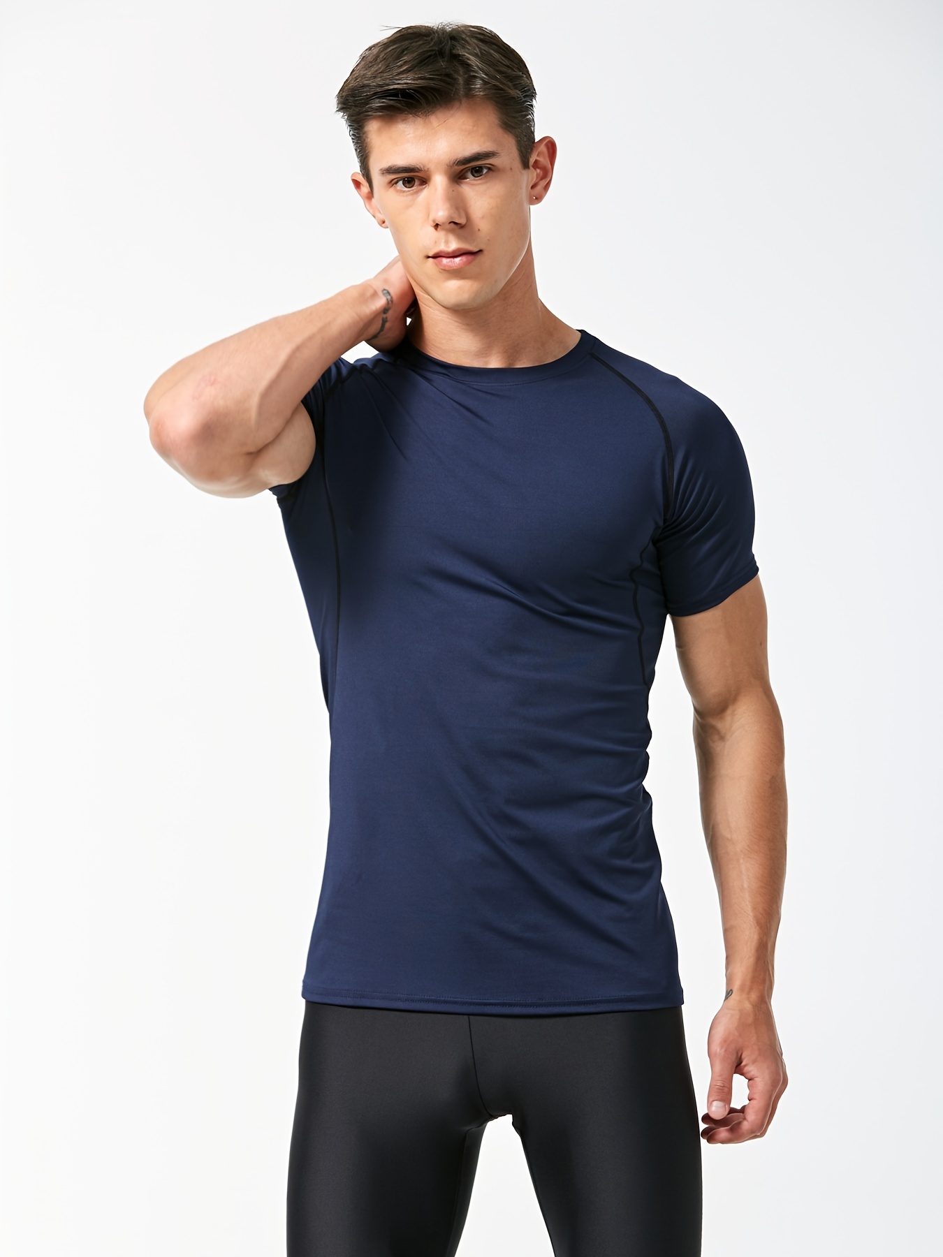 Camiseta de compresión transpirable de manga corta para hombre, camiseta  elástica de secado rápido para entrenamiento de culturismo y correr,  novedad de verano - AliExpress