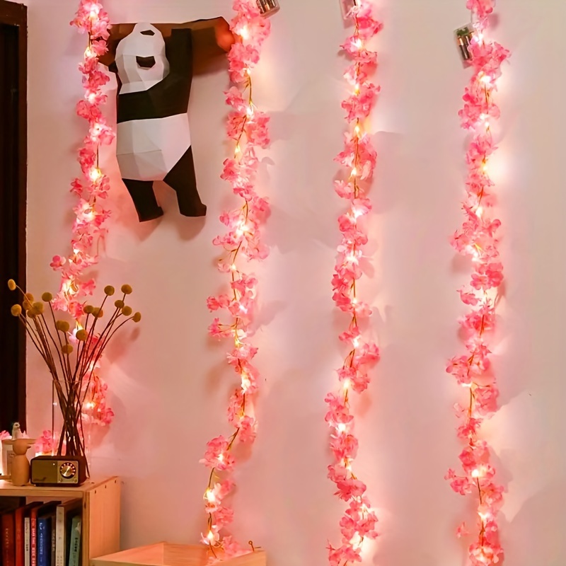 1pc Cherry Vine Wall Hanging String Light Simulated Flower Light 78 74in 2m  Long For Interior Decoration Wedding Holiday Halloween Christmas Valentines  Day Decoration, Check Out Today's Deals Now