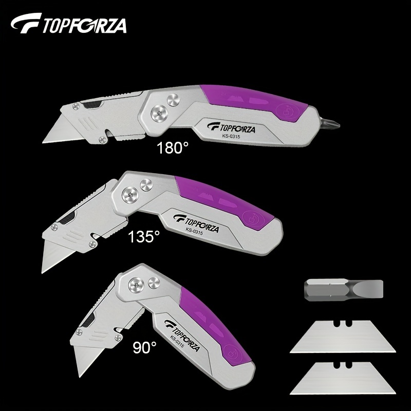 Folding Box Cutter Utility Knife, Lightweight Aluminum Body with Belt Clip,  Quick Change SK5 Blades Razor Cutting Opener Tool - AliExpress
