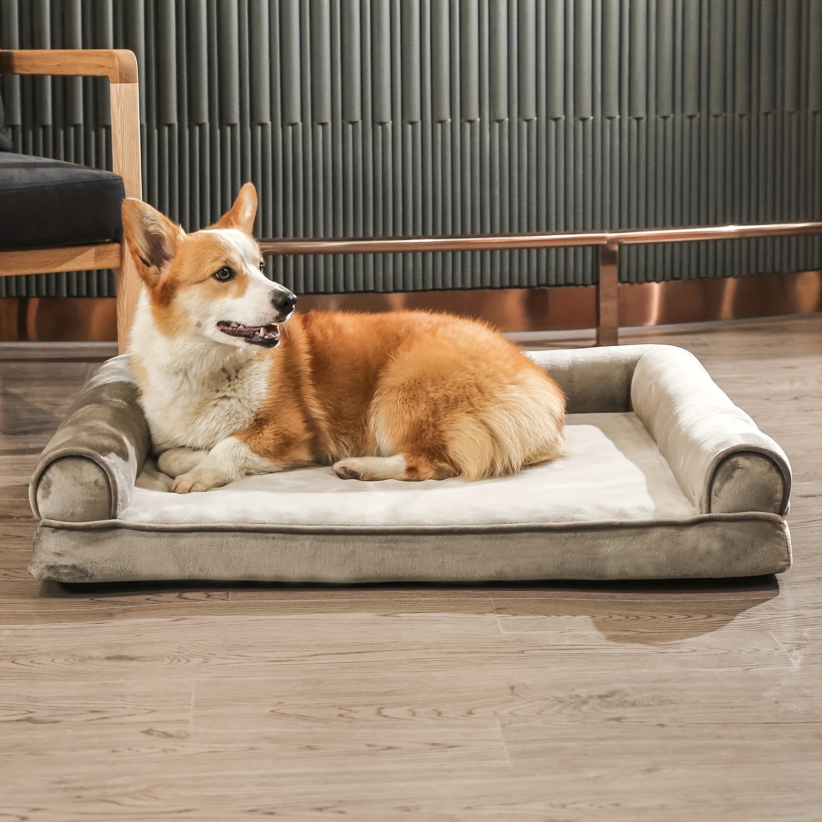 

Orthopedic Sofa Dog Bed, Ultra Comfortable Dog Sleeping Nest, Breathable & Waterproof Pet Bed With Extra Head And Neck Support, Removable Washable Cover & Nonslip Bottom