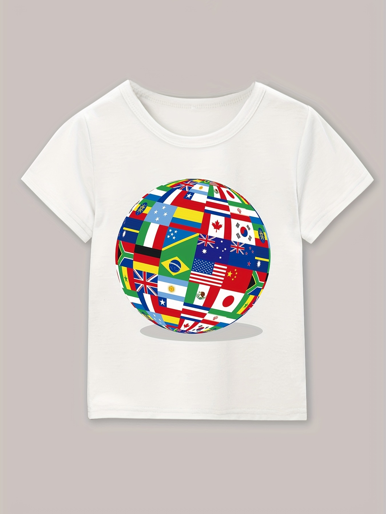Globe International Country Flags Print Boys Creative T-shirt