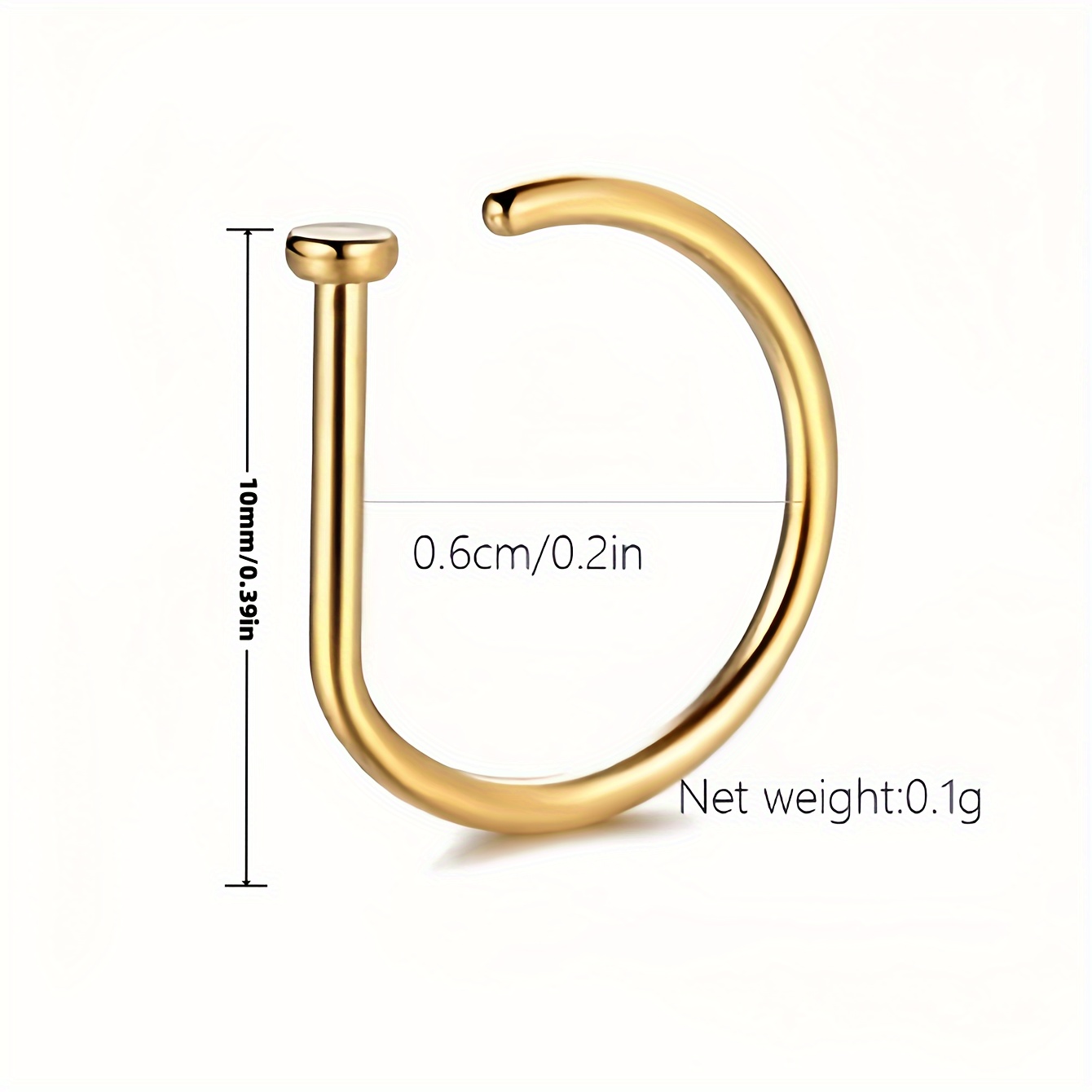 Stainless steel gold hot sale nose ring