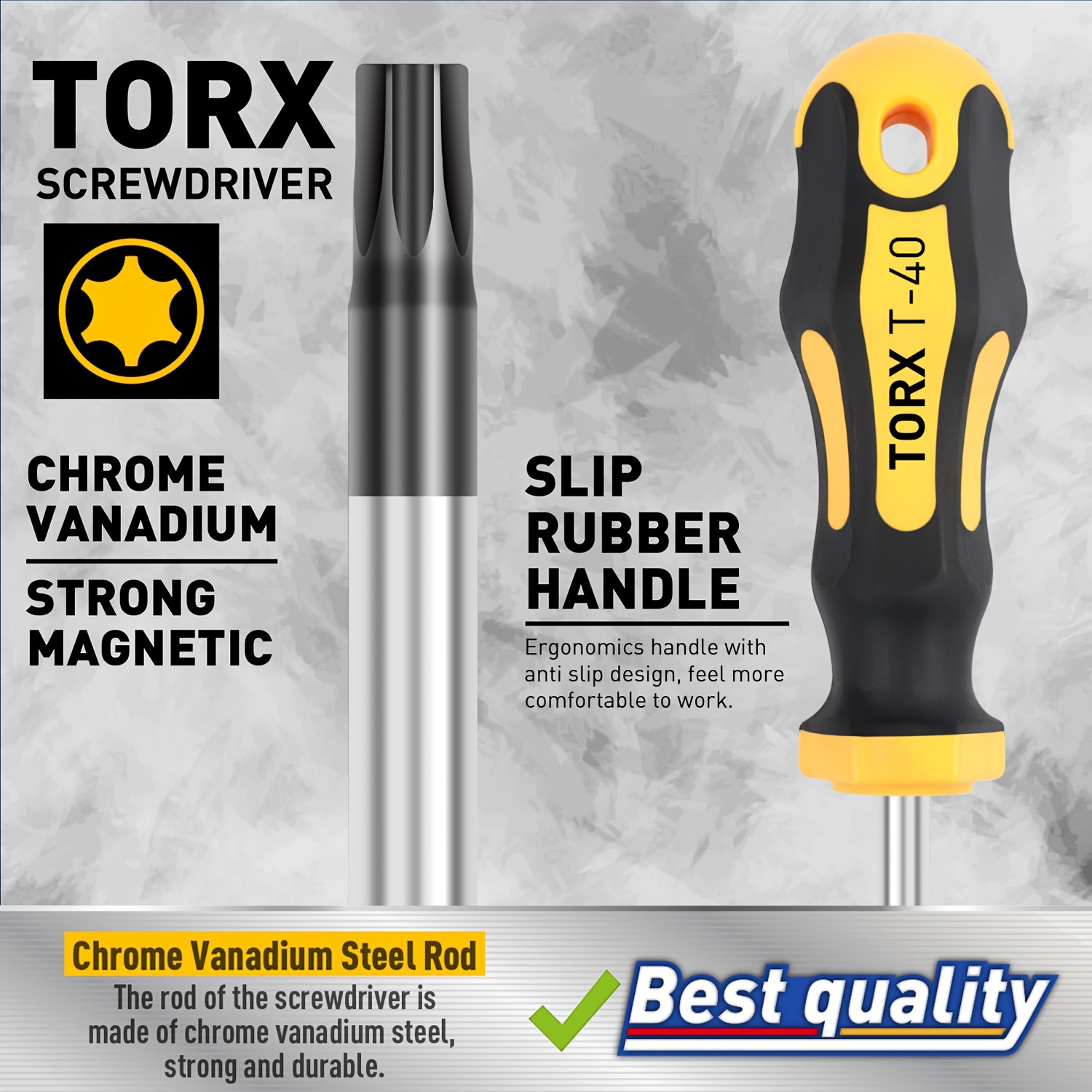 Torx Ergonomic Comfort Grip T-Handle Set, 7 Piece