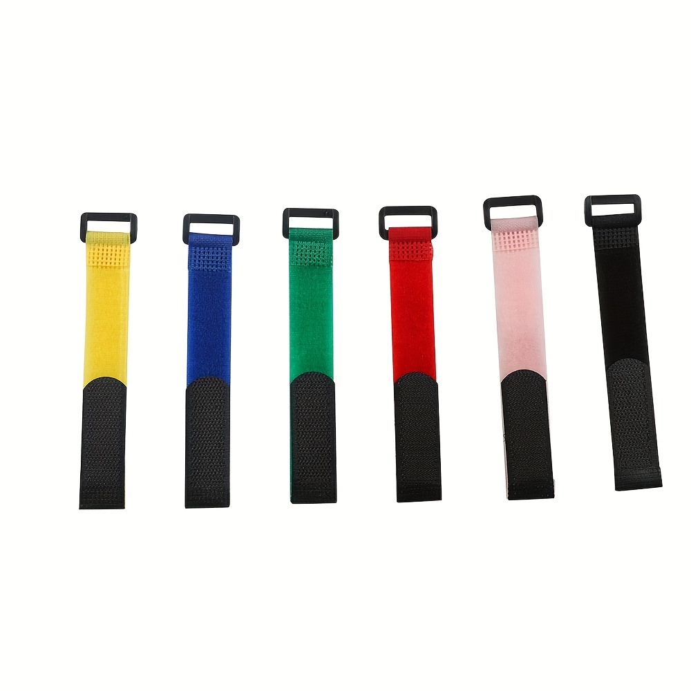 TEMU 10 pezzi Cinghie a strappo colorate miste casuali con gancio e anello, cinghie di fissaggio antiscivolo, per cavi