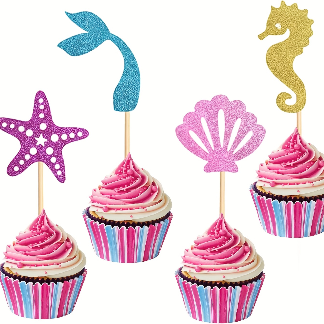 Mermaid Cupcake Topper Under the Sea Party Decorations 