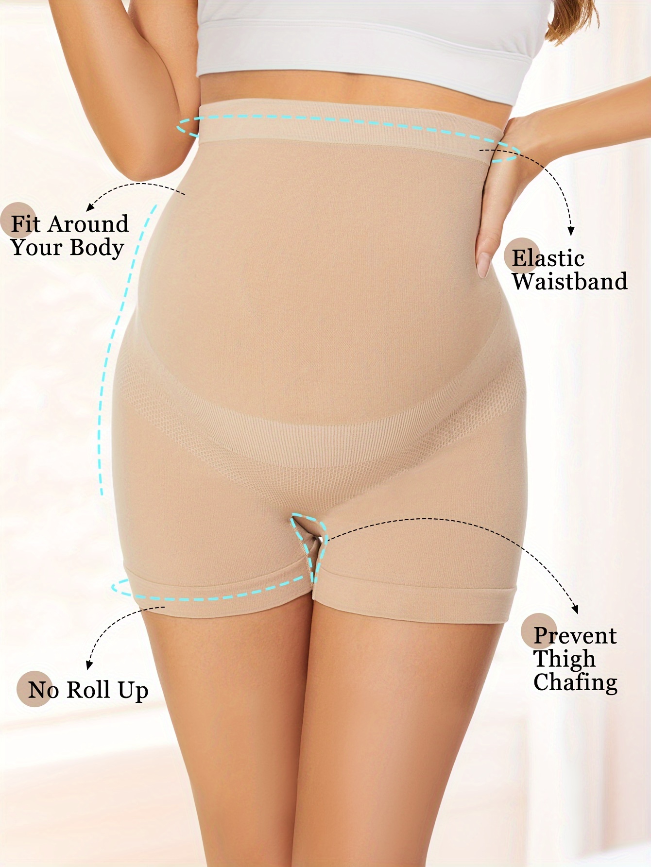 Boguish Seamless Maternity Shapewear Under Dress, Pregnancy Underwear Belly  Support High Waist Panties Shorts for Women at  Women's Clothing store