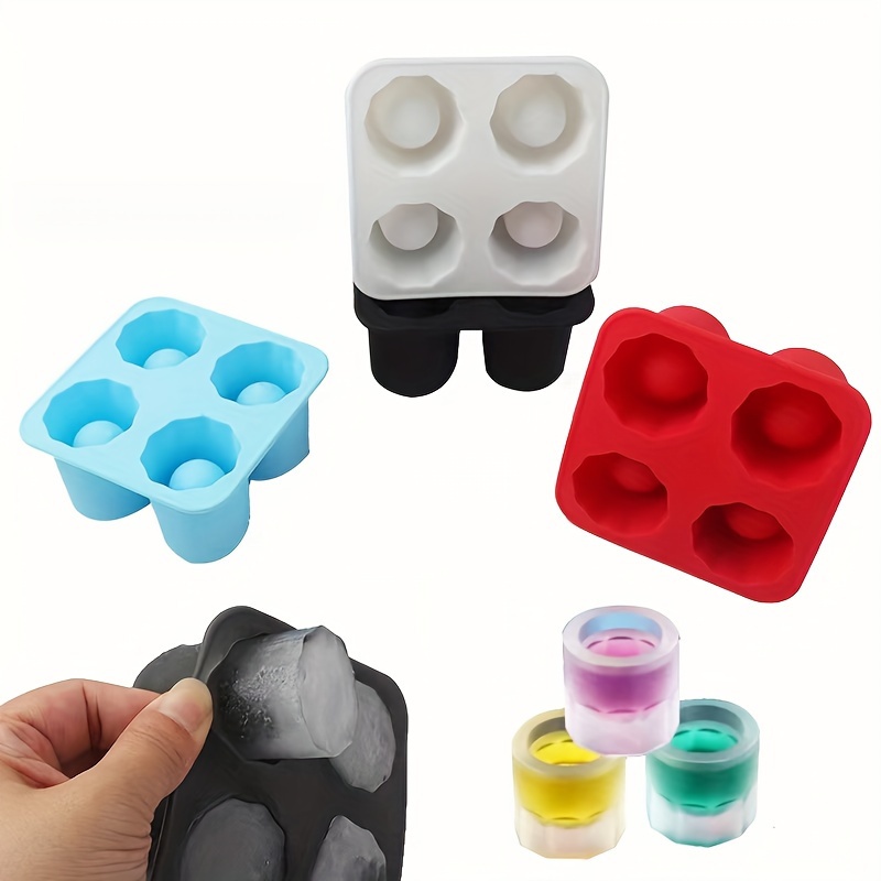 Ice-shot Glass Mould 4 Cup Shape Silicone Ice Cube Mold Silicone  Cylindrical water cup Ice Cube Small Wine Glass Ice Tray Mold - AliExpress