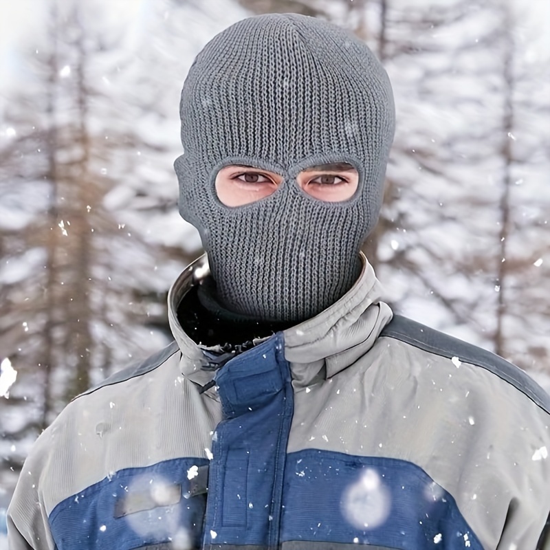 2 Pcs 3 Hole Ski Mask Winter Balaclava Warm Full Face Knit Mask