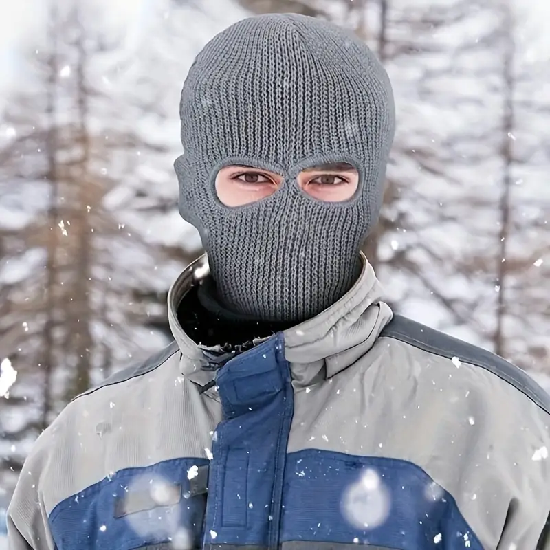 3 Stück Unisex 2-loch-vollgesichtsbedeckung Strick-skimaske Sturmhaube Für  Den Winter - Schmuck & Accessoires - Temu Austria