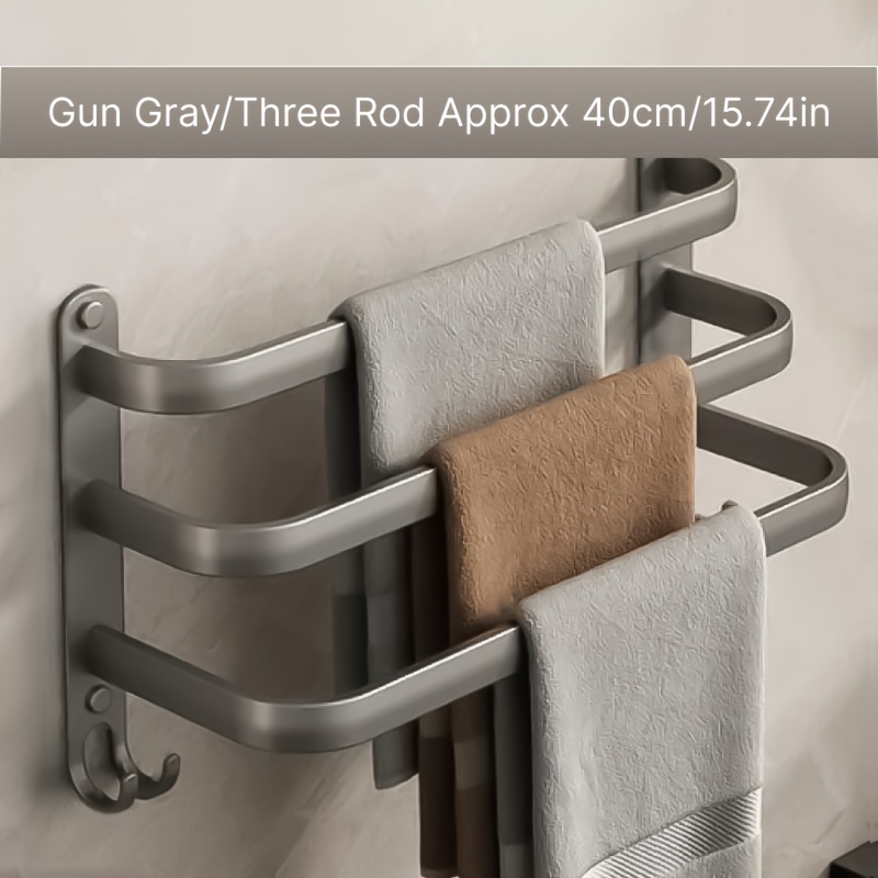 Space Aluminum Towel Rack Punch free Bathroom Towel Rack - Temu Canada