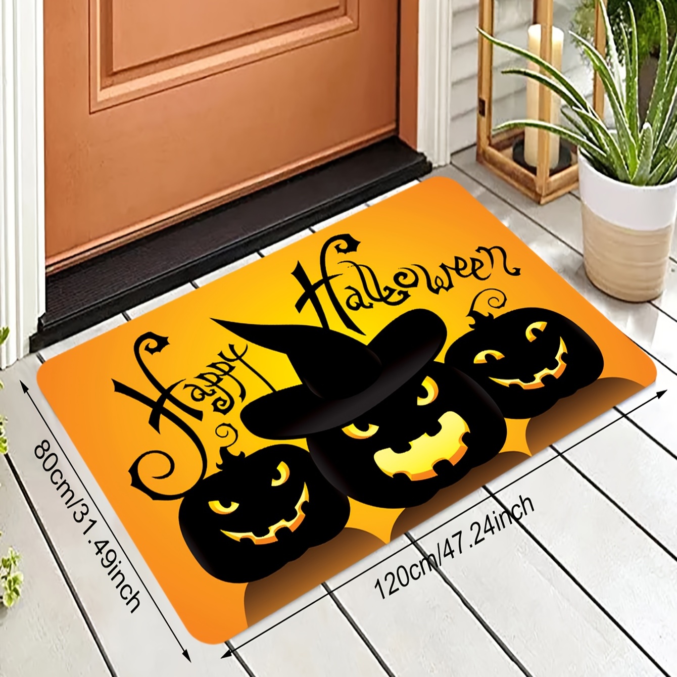 Happy Halloween Pumpkins Print Area Rug Non Slip Doormat - Temu