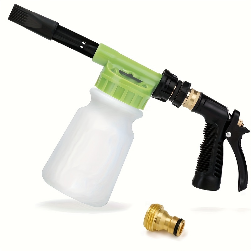 Garden Hose Nozzle, Hose Soap Sprayer Attachment, Car Wash Hose Sprayer with Soap Dispenser Bottle & Dog Rubber Comb Brush, Dog Bathing Sprayer for