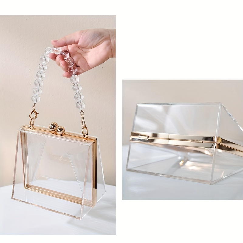 Evening Party Clutches Handbag Banquet Purse Bag Ladies Gift Women Clear Box  Clutch Acrylic Shoulder Bag(Transparent) 